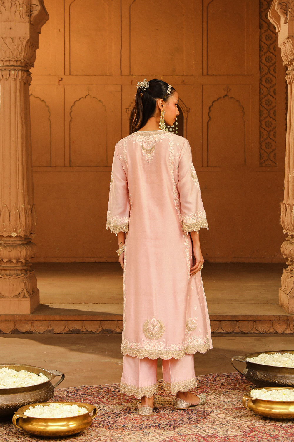 Yasna- A-line palazzo suit with dupatta