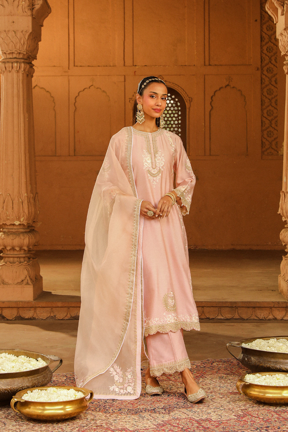 Yasna- A-line palazzo suit with dupatta