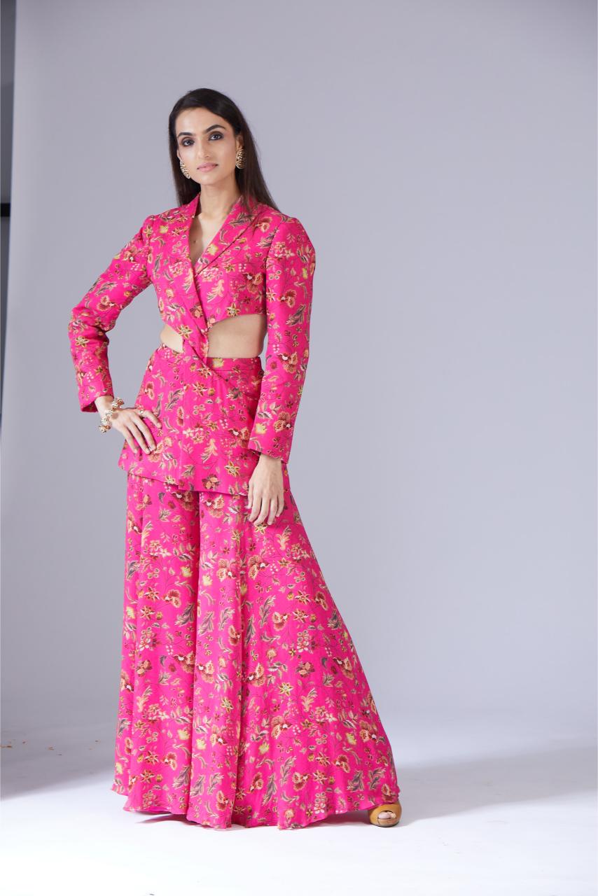 Fuchsia Pink Blazer Set