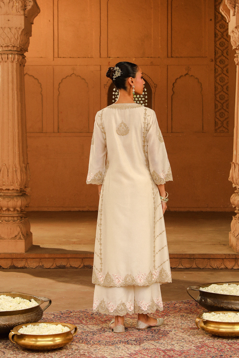 A-line palazzo suit with dupatta