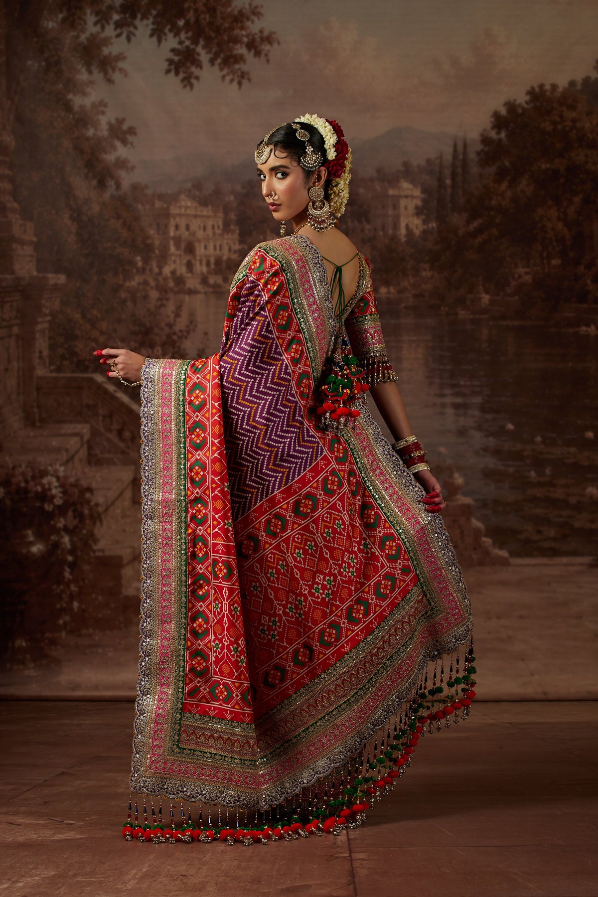 Red Patola Saree with Matching Blouse