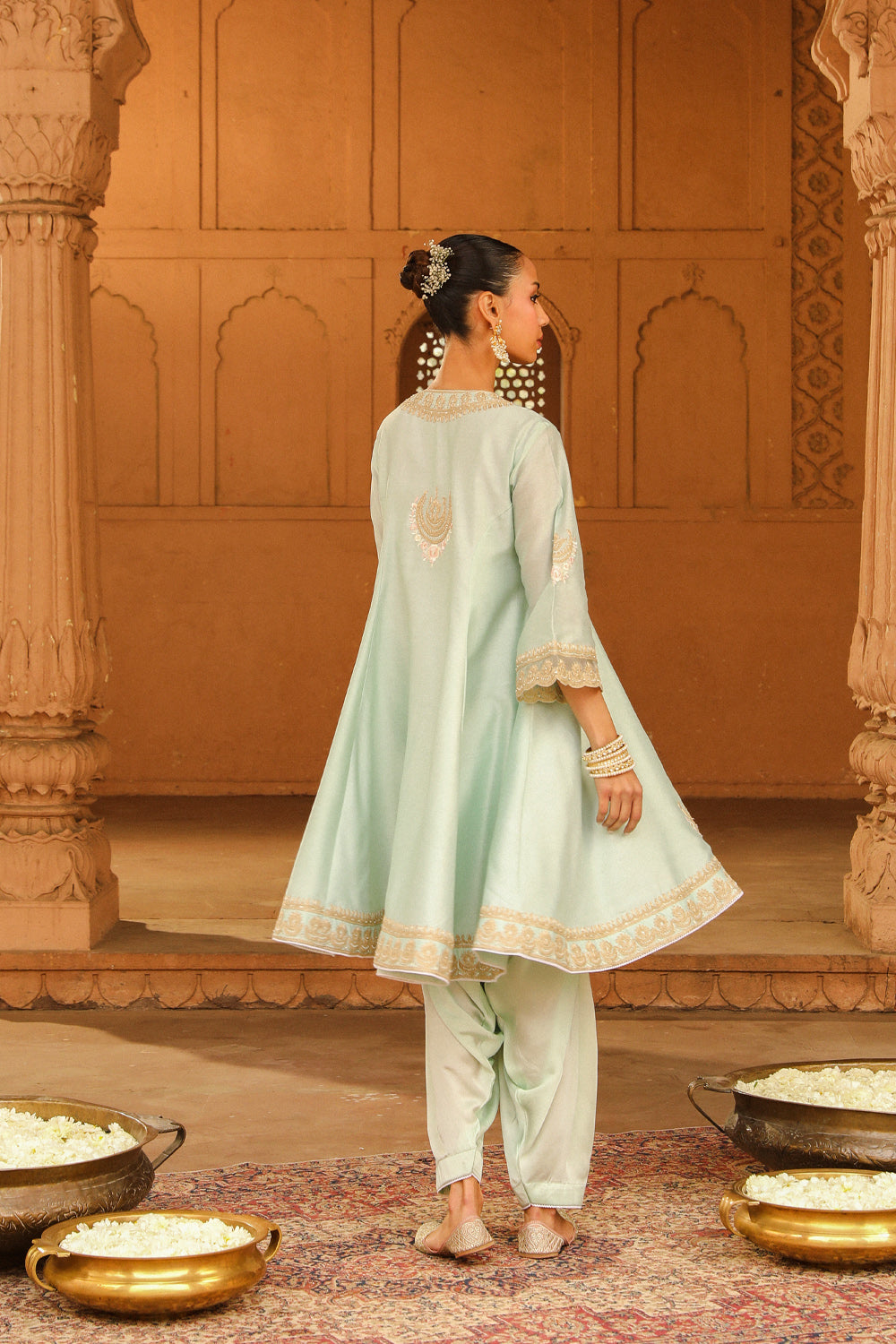 Short Anarkali with salwar and dupatta