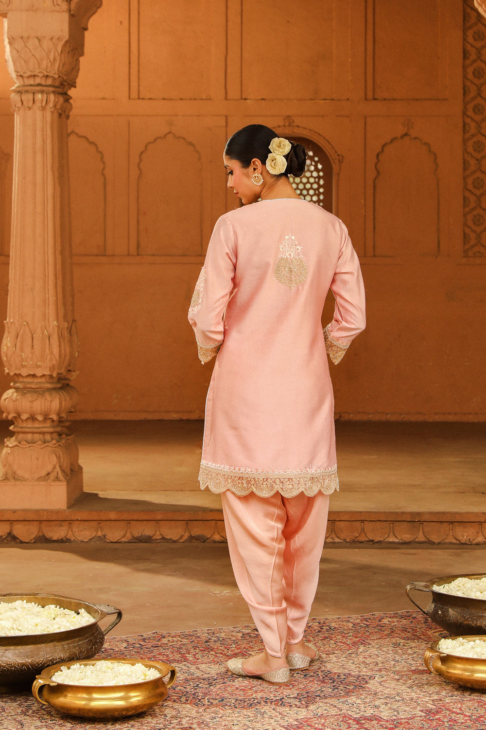 Short kurta with dhoti