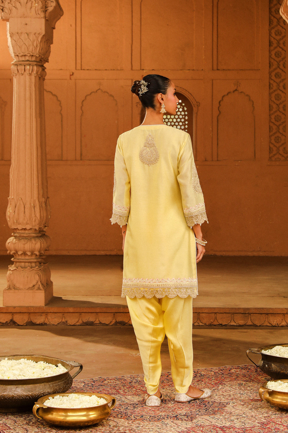 Short kurta with dhoti