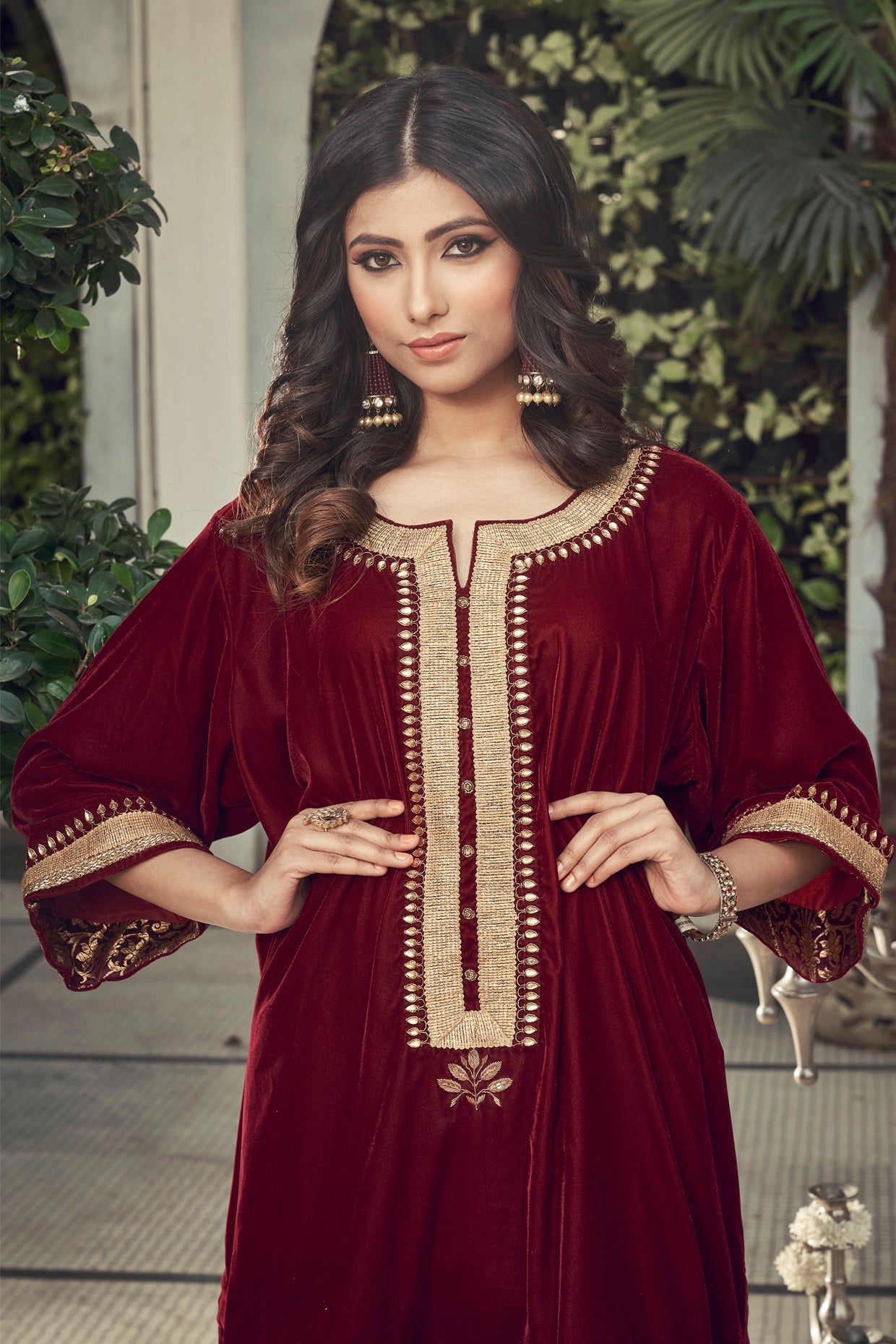 Maroon Dogri Kurta Set