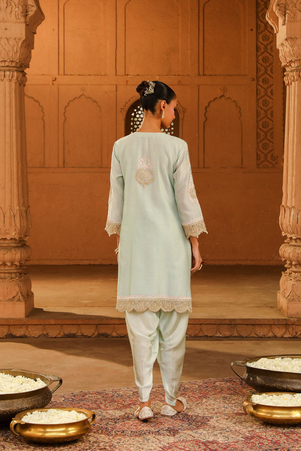Short kurta with dhoti