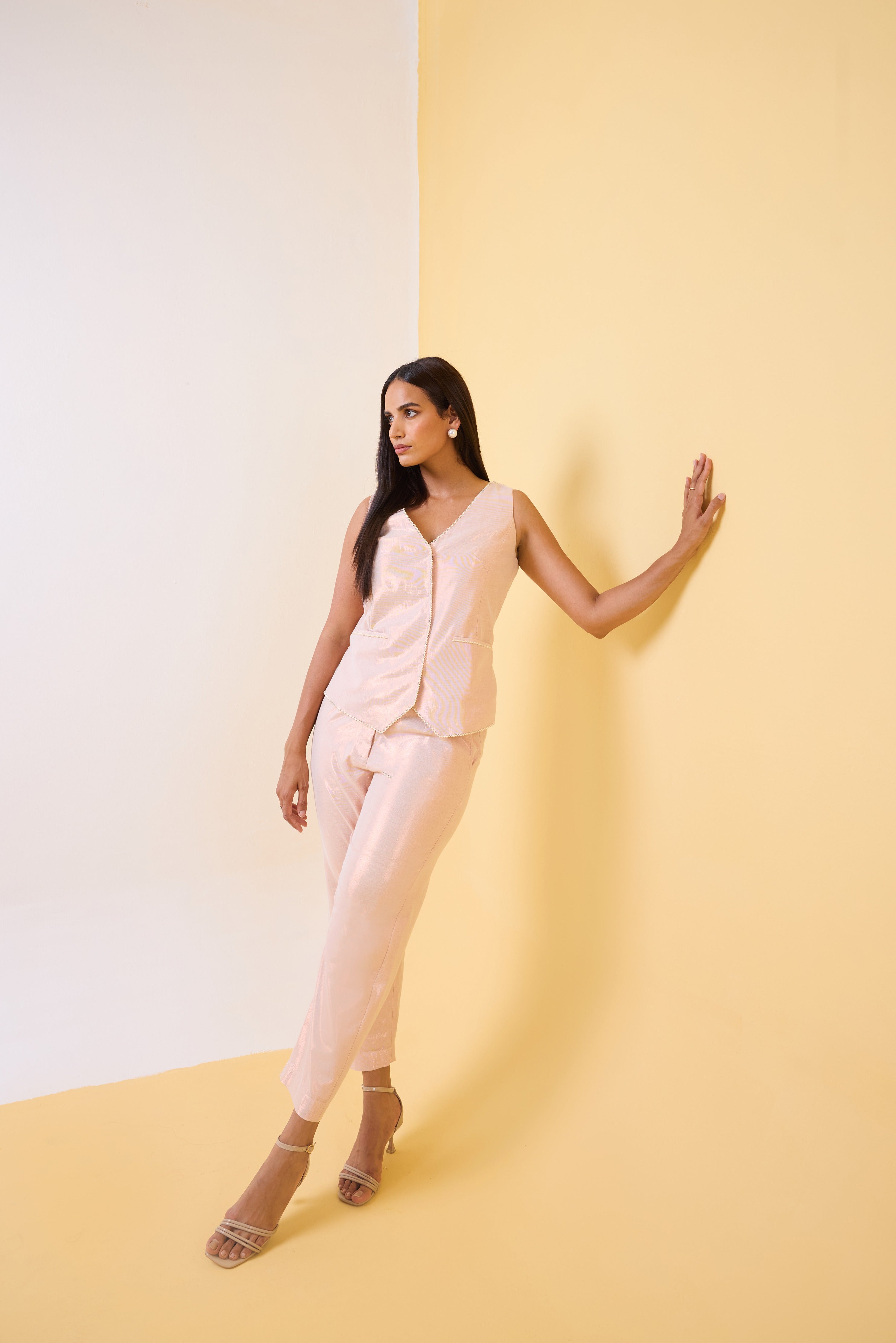 The Rose -Gold Sparkle Waistcoat Set
