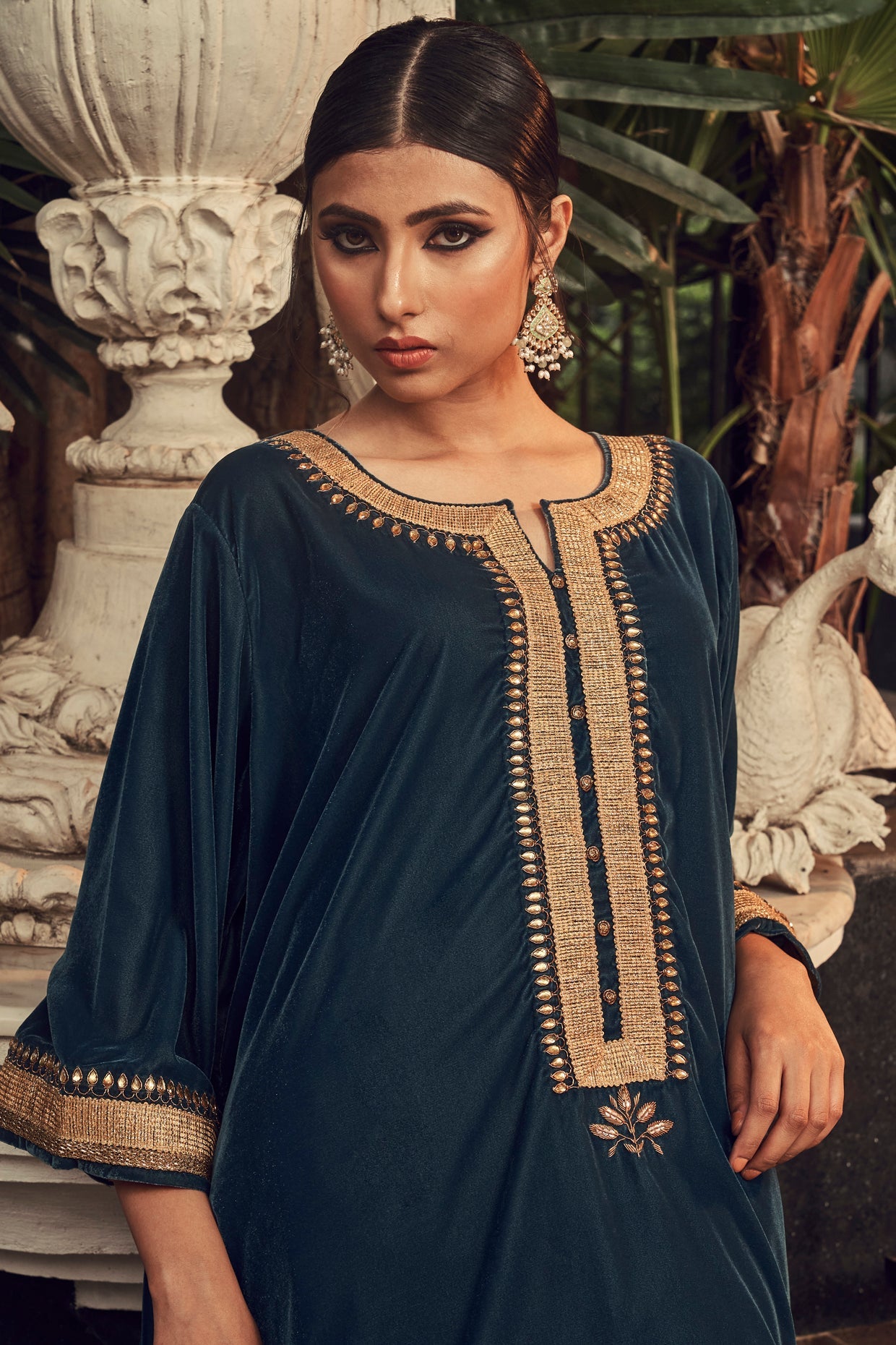 Prussian Blue Dogri Kurta Set