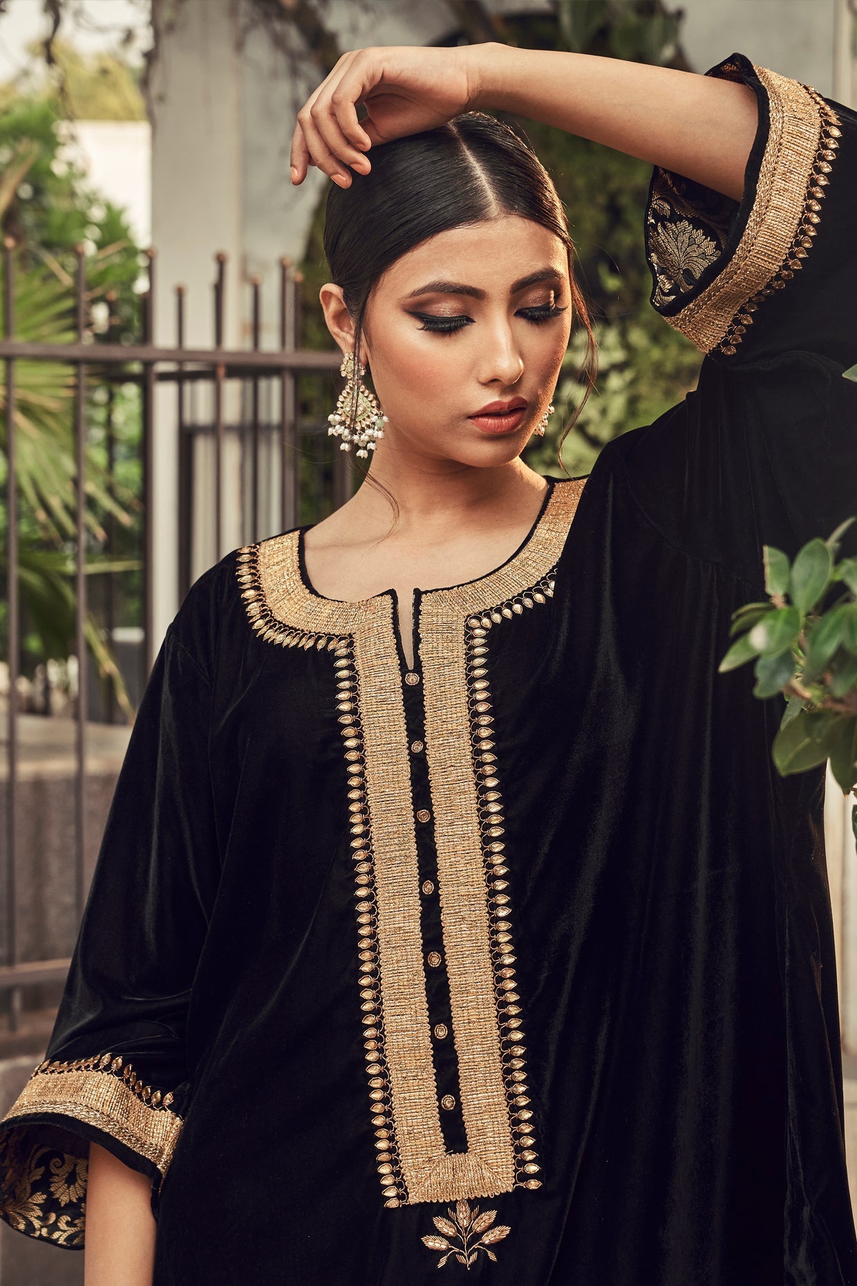 Black Dogri Kurta Set
