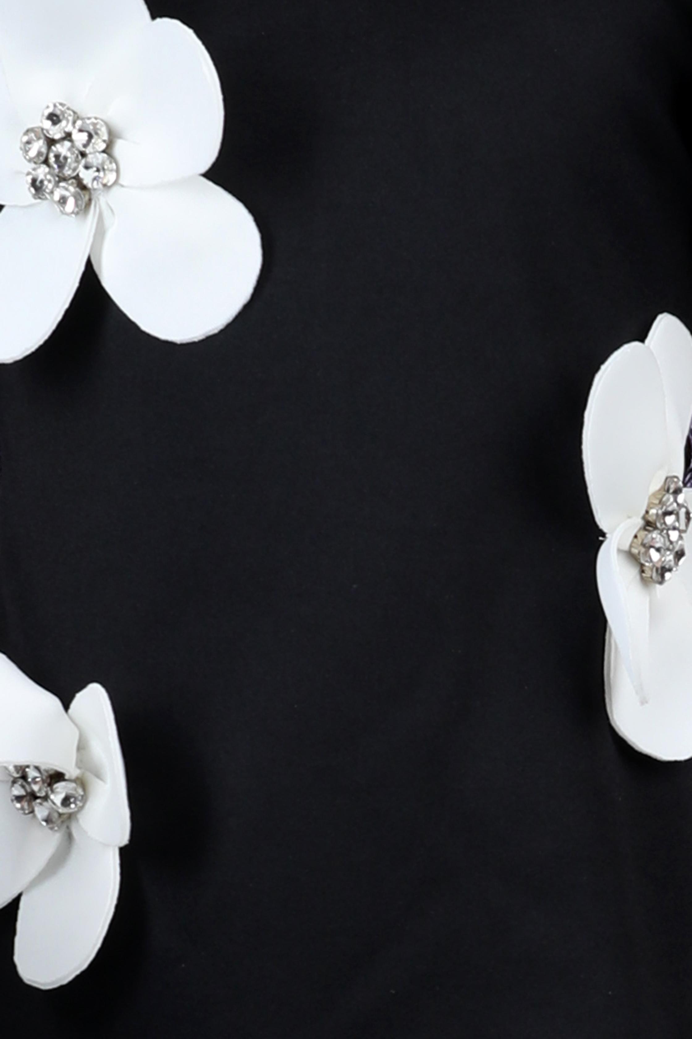 Straight Dress Embellished With 3D Flower And Stone Scattering