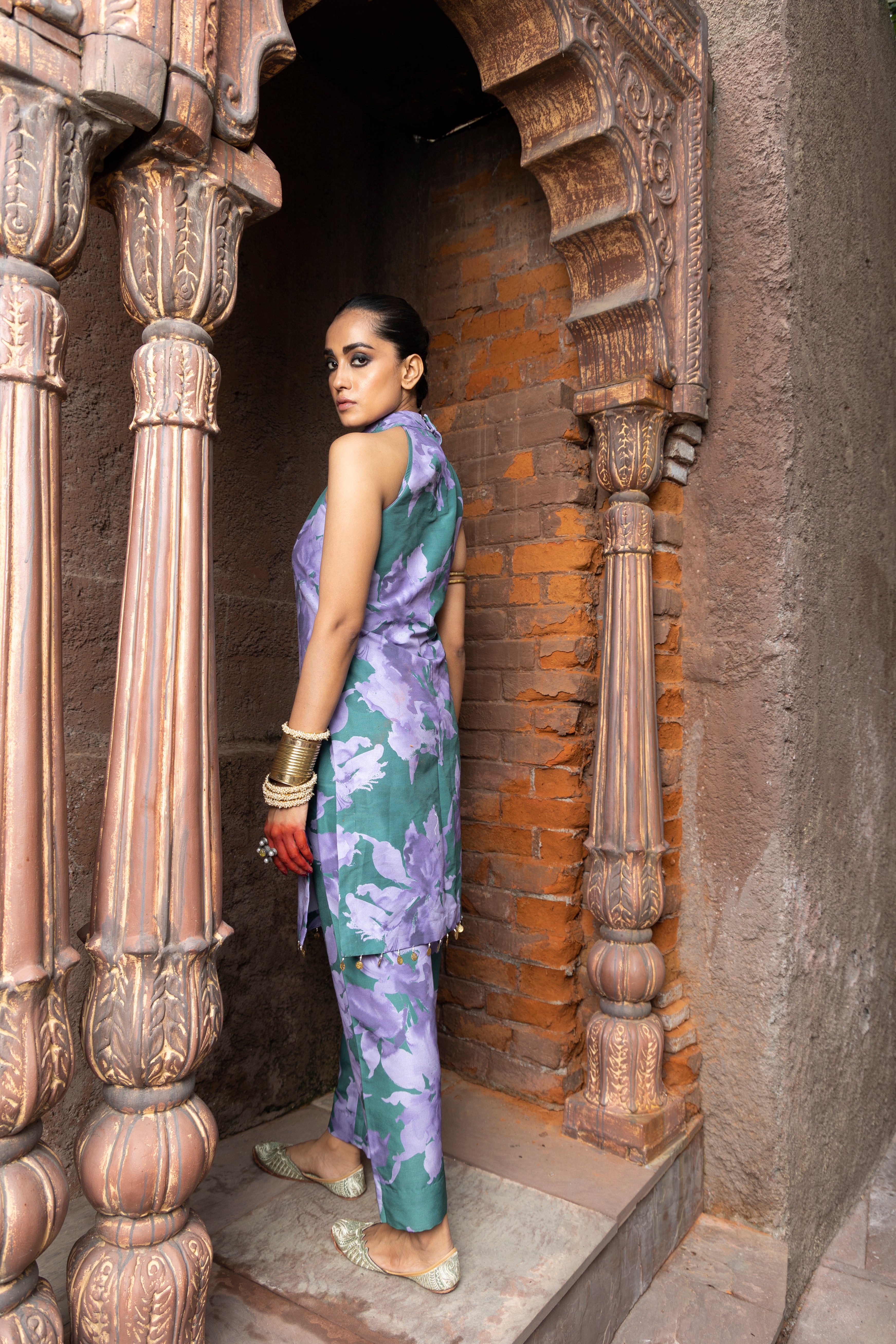 Amara Orchid Halter Neck Kurta Set