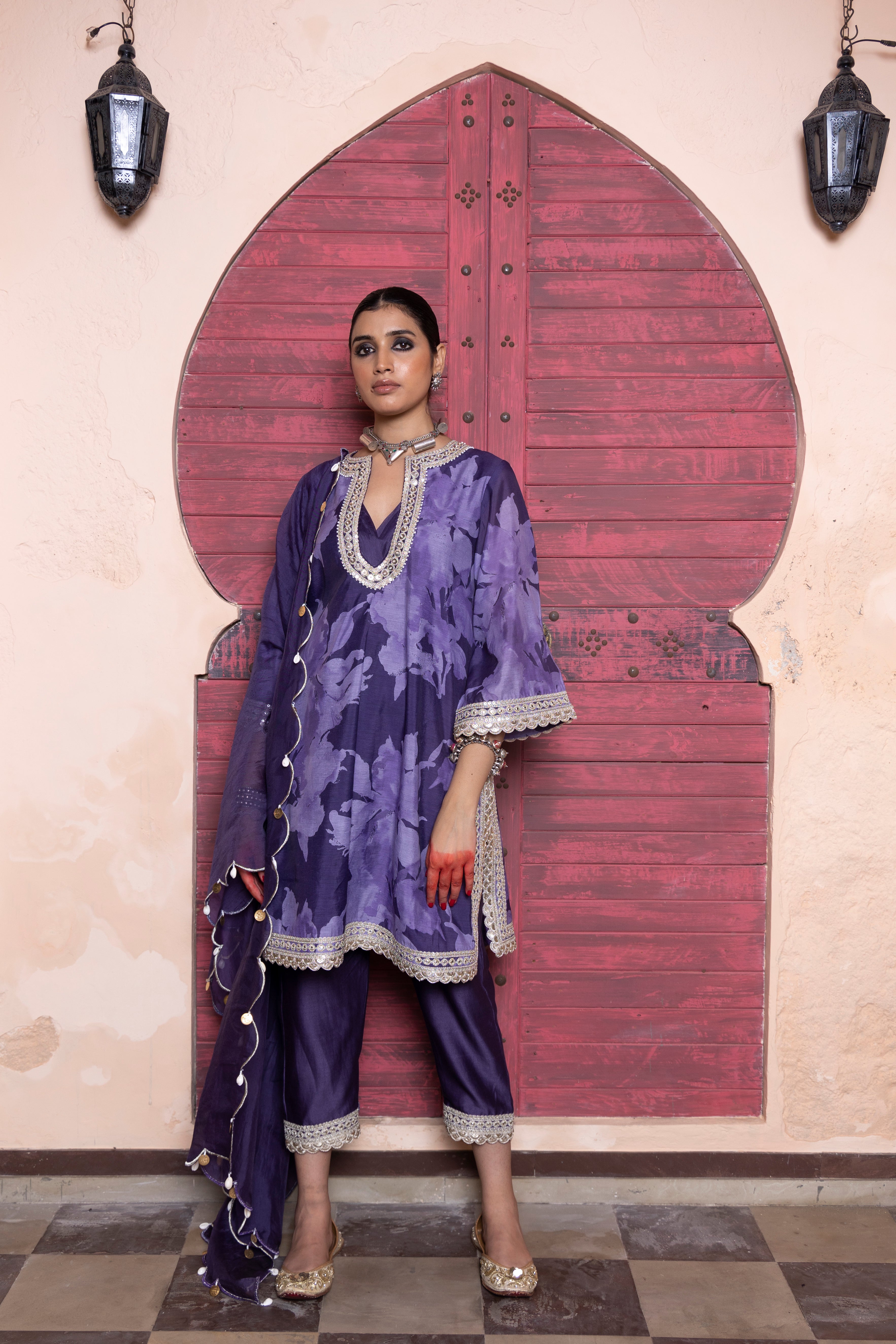 Amara Orchid Scallop Kurta Set