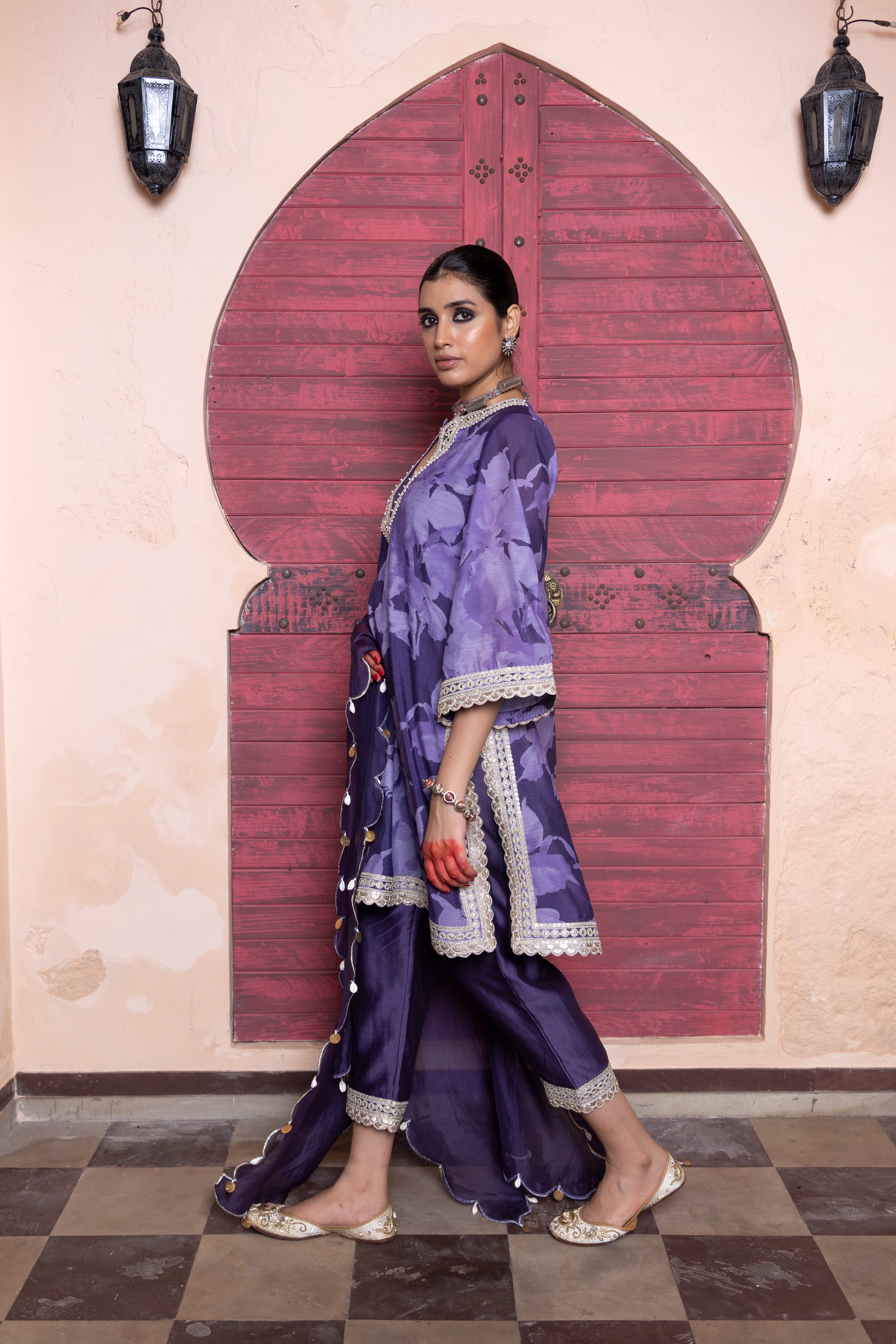 Amara Orchid Scallop Kurta Set