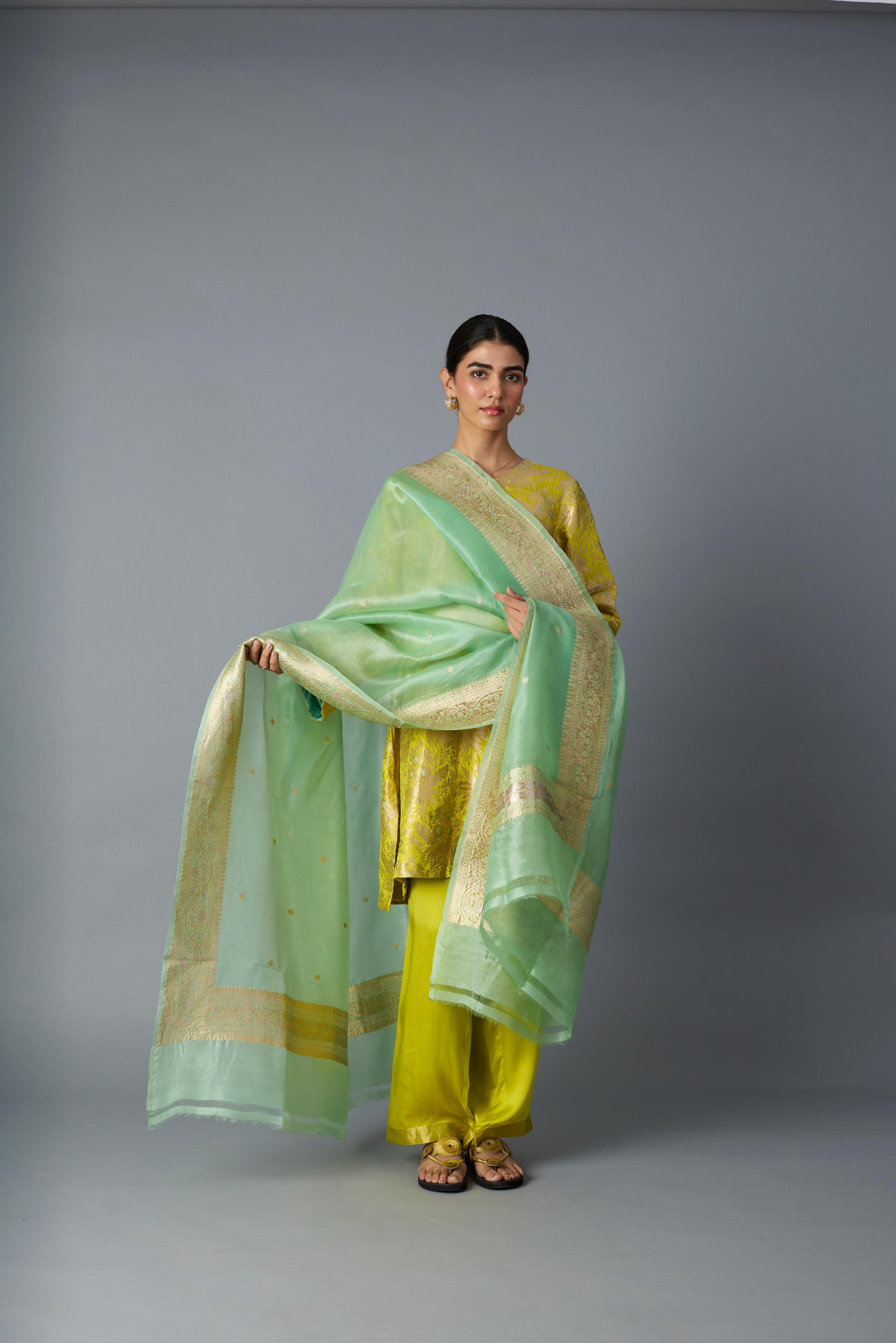 HAZARA CO-ORD SET YELLOW (SET OF TWO )