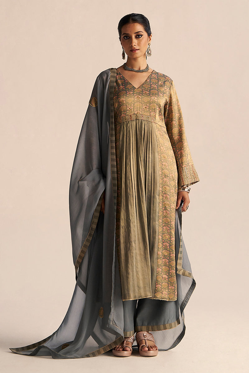 Cognac Brown Tissue Festive Co-ord Set