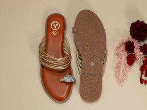 Gold String Asha Broch Flats