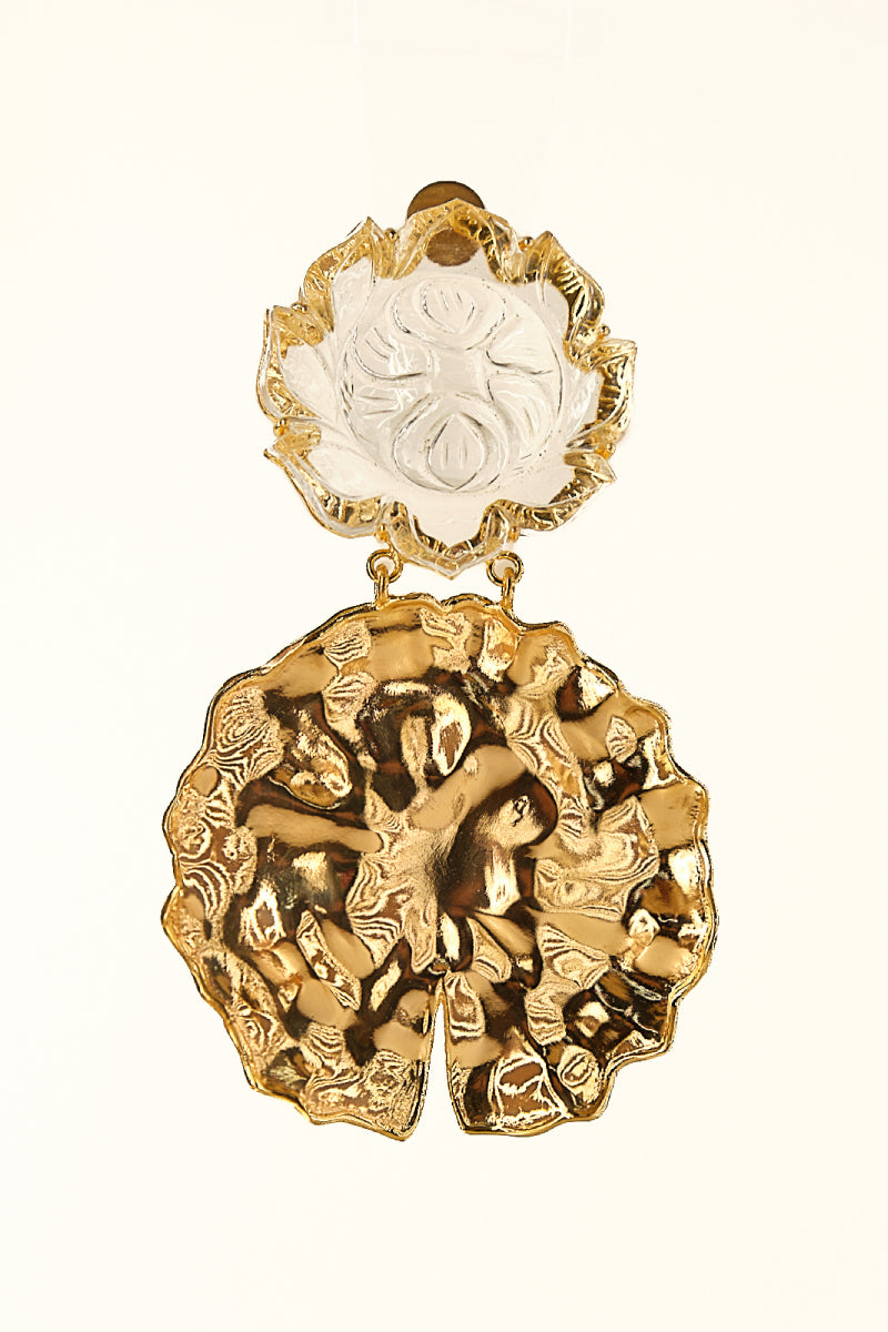 108 White Lotus Earring