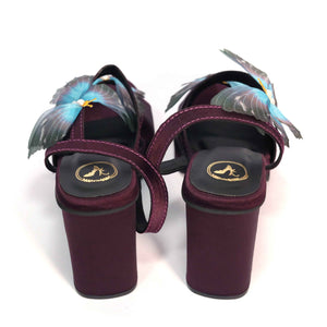 Women Open Toe Butterfly Elevation Block Heel