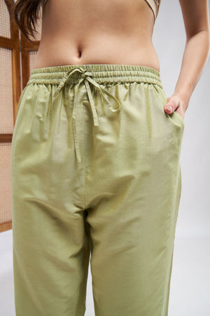 Amal Green Kurta Set- close view