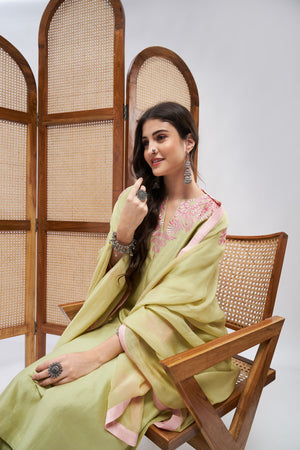 Amal Green Kurta Set- front view