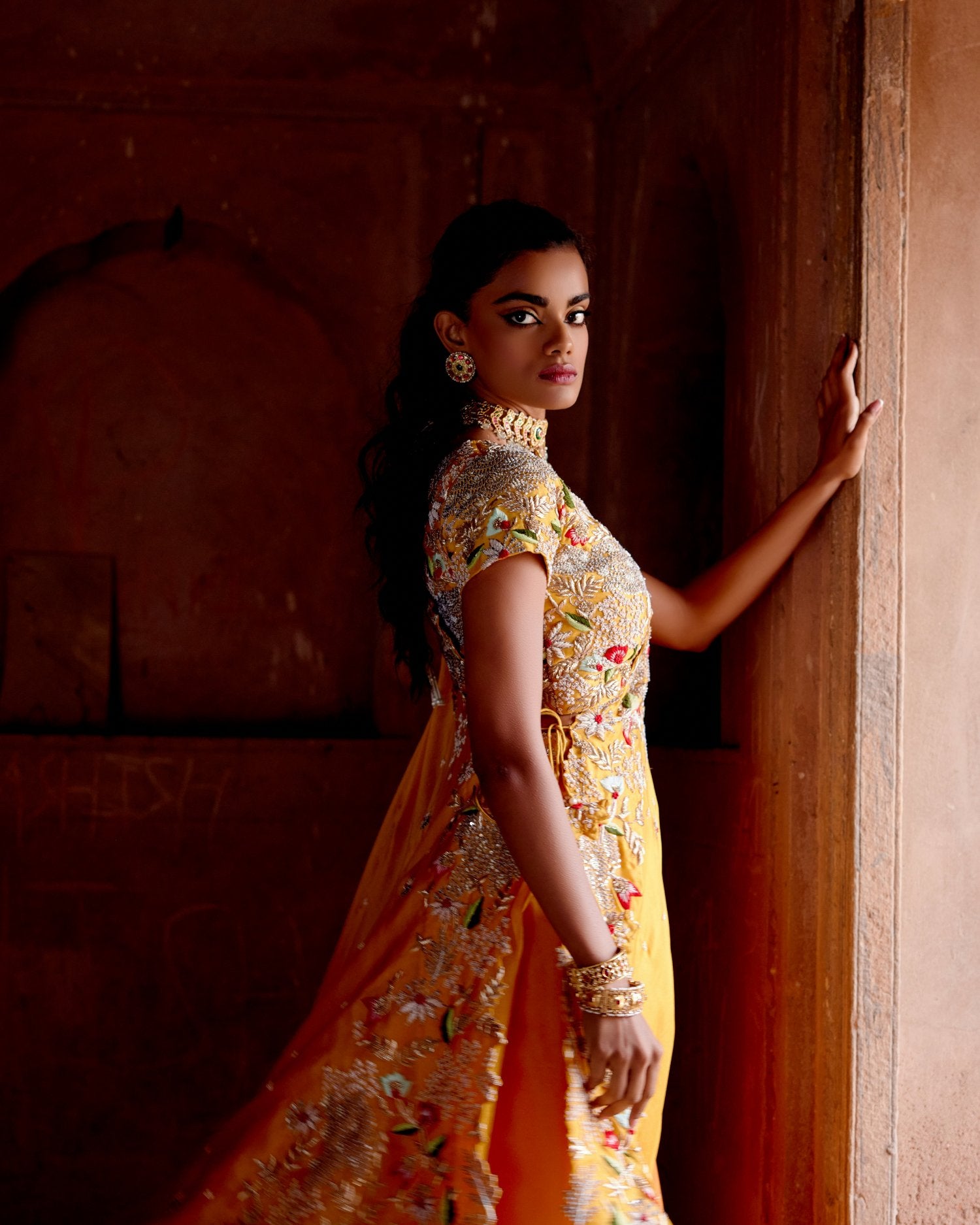 Signature Cross Drape Lehenga Set With Blouse & Double Layered Skirt