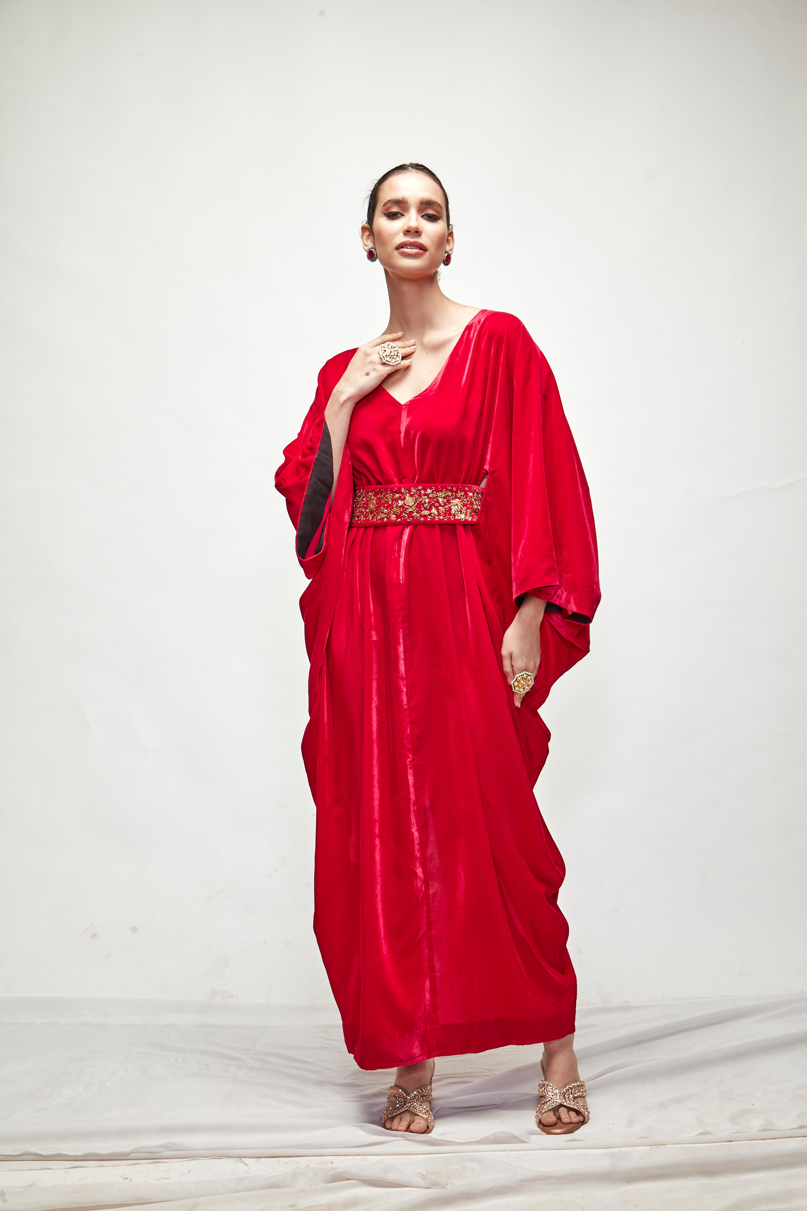 Fuschia Velvet Kaftaan