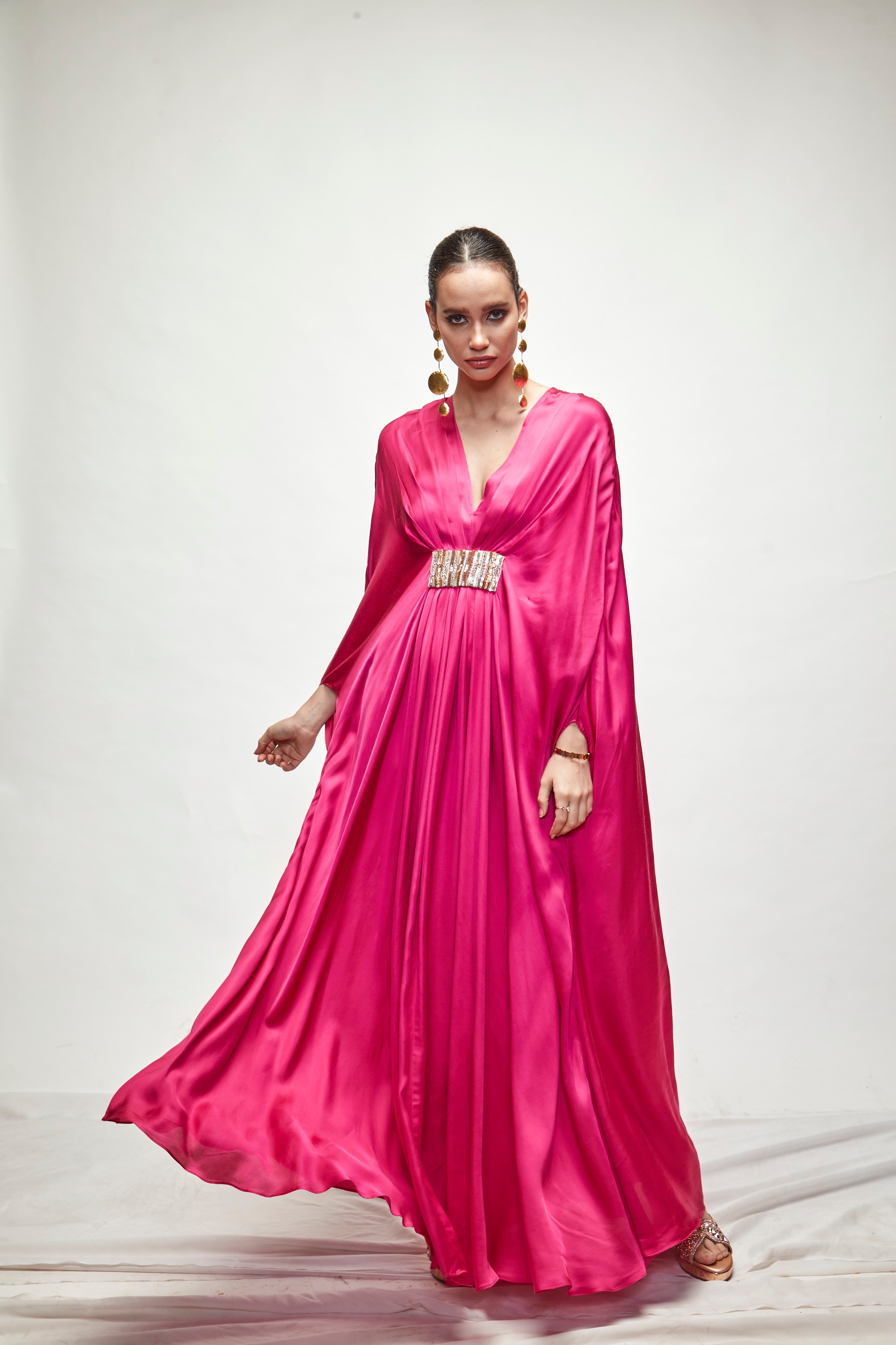 Fuschia Silk Kaftan