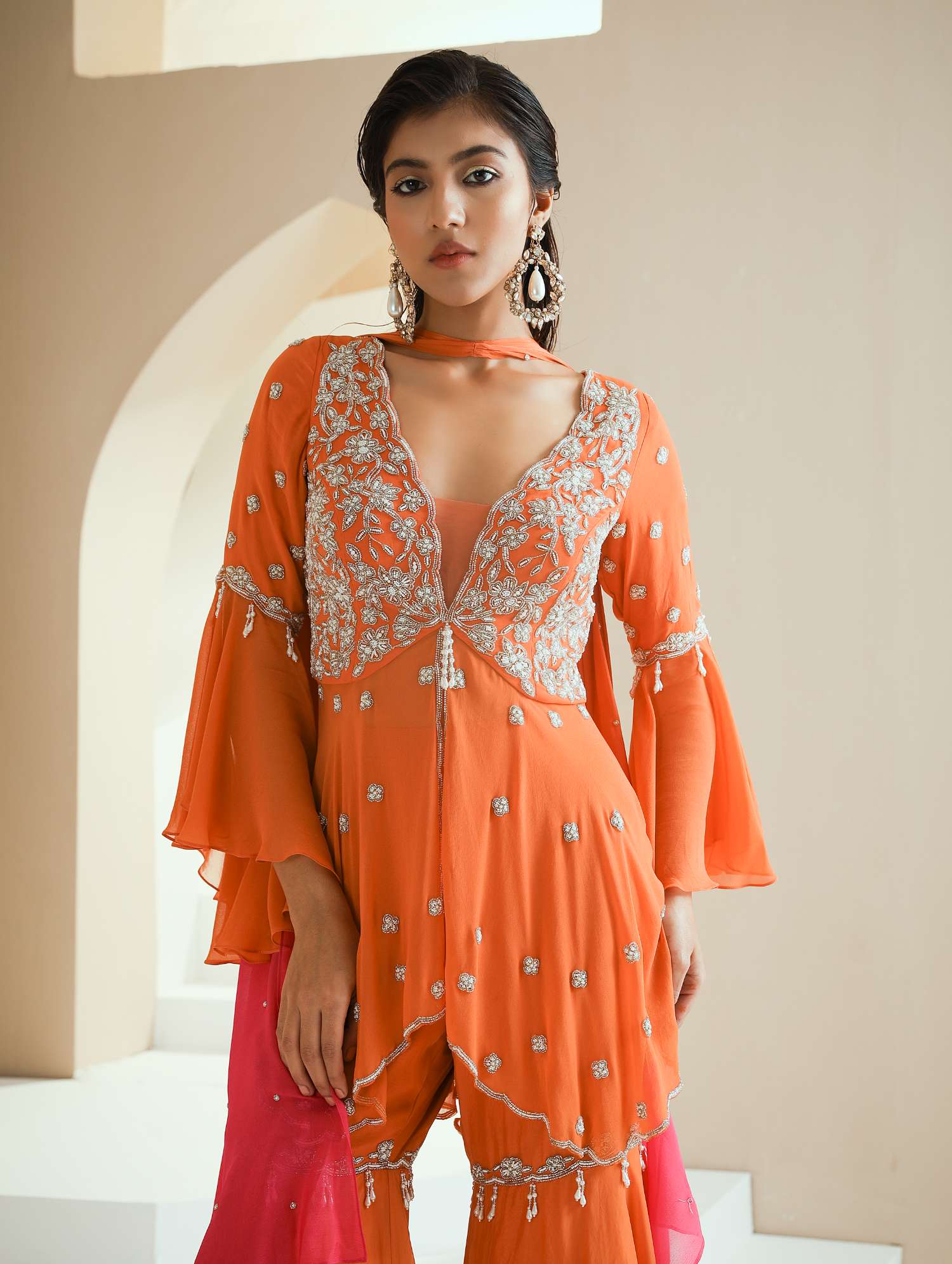 Peplum Top+Gharara Set