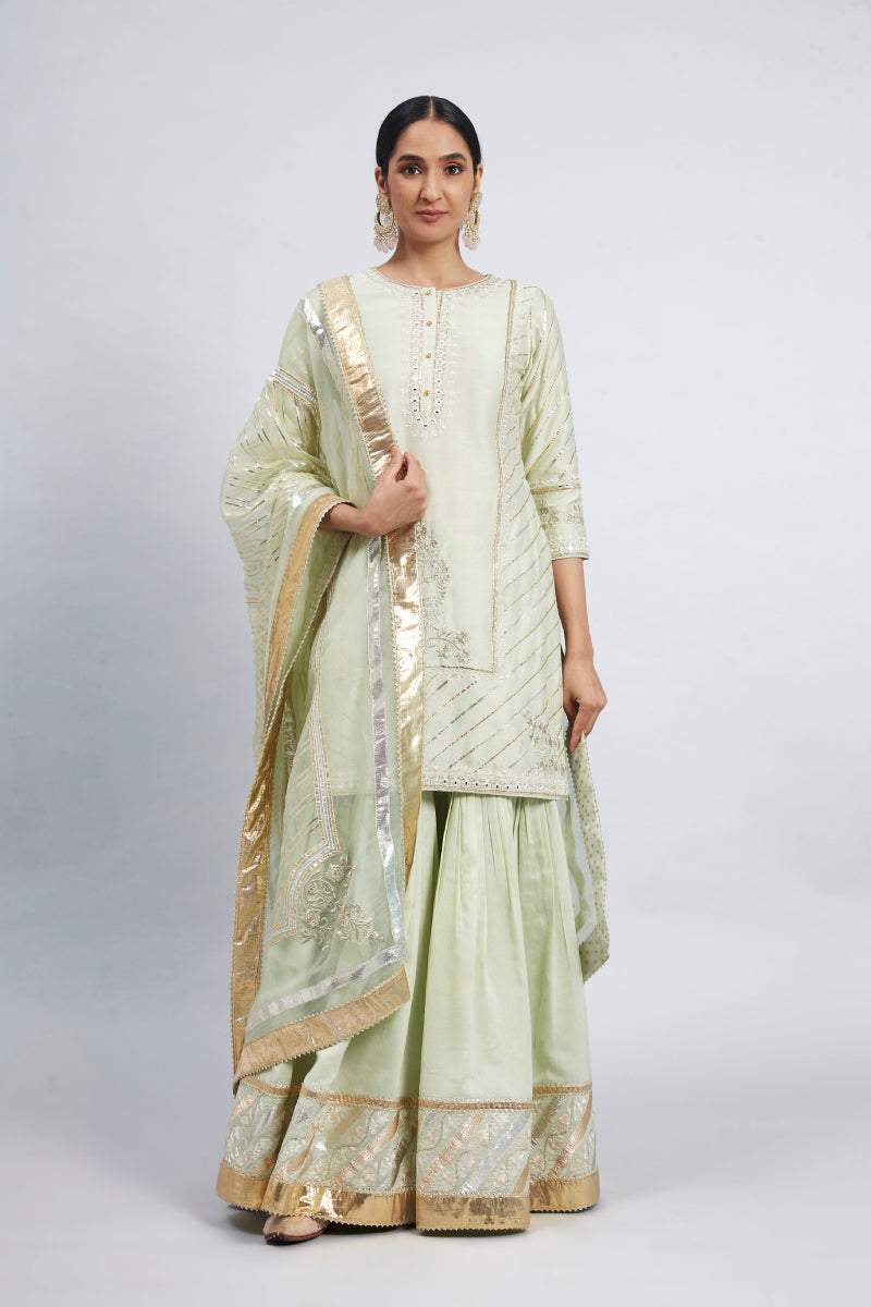 Eliza-Short Kurta with Garara and Odhni