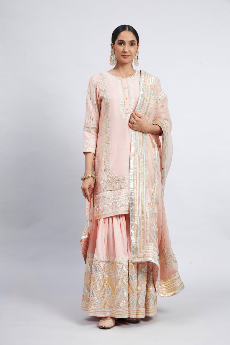 Erina-Short Kurta with Garara and Odhni