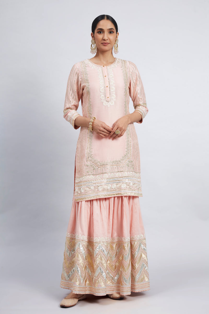 Erina-Short Kurta with Garara and Odhni