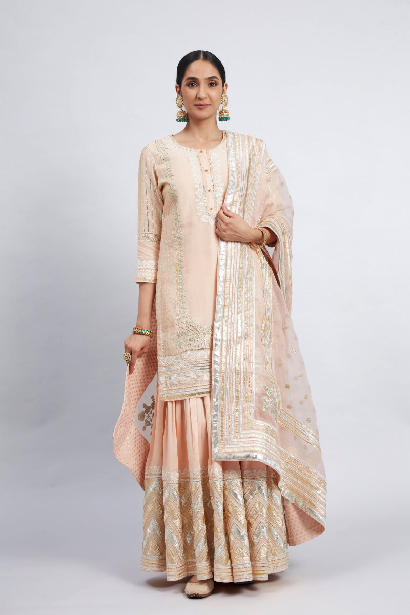 Erina-Short Kurta with Garara and Odhni