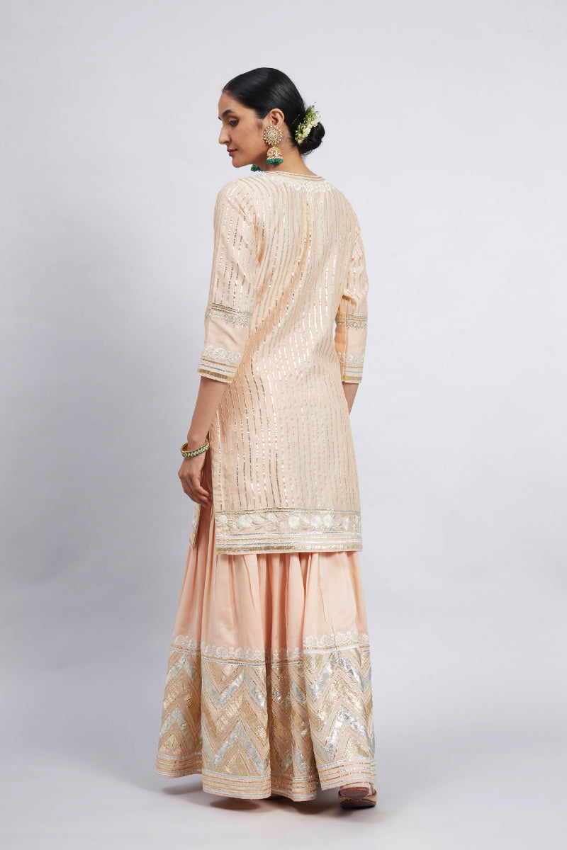 Erina-Short Kurta with Garara and Odhni