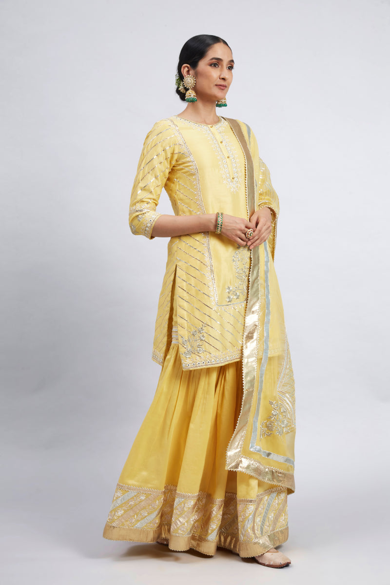 Eliza-Short Kurta with Garara and Odhni