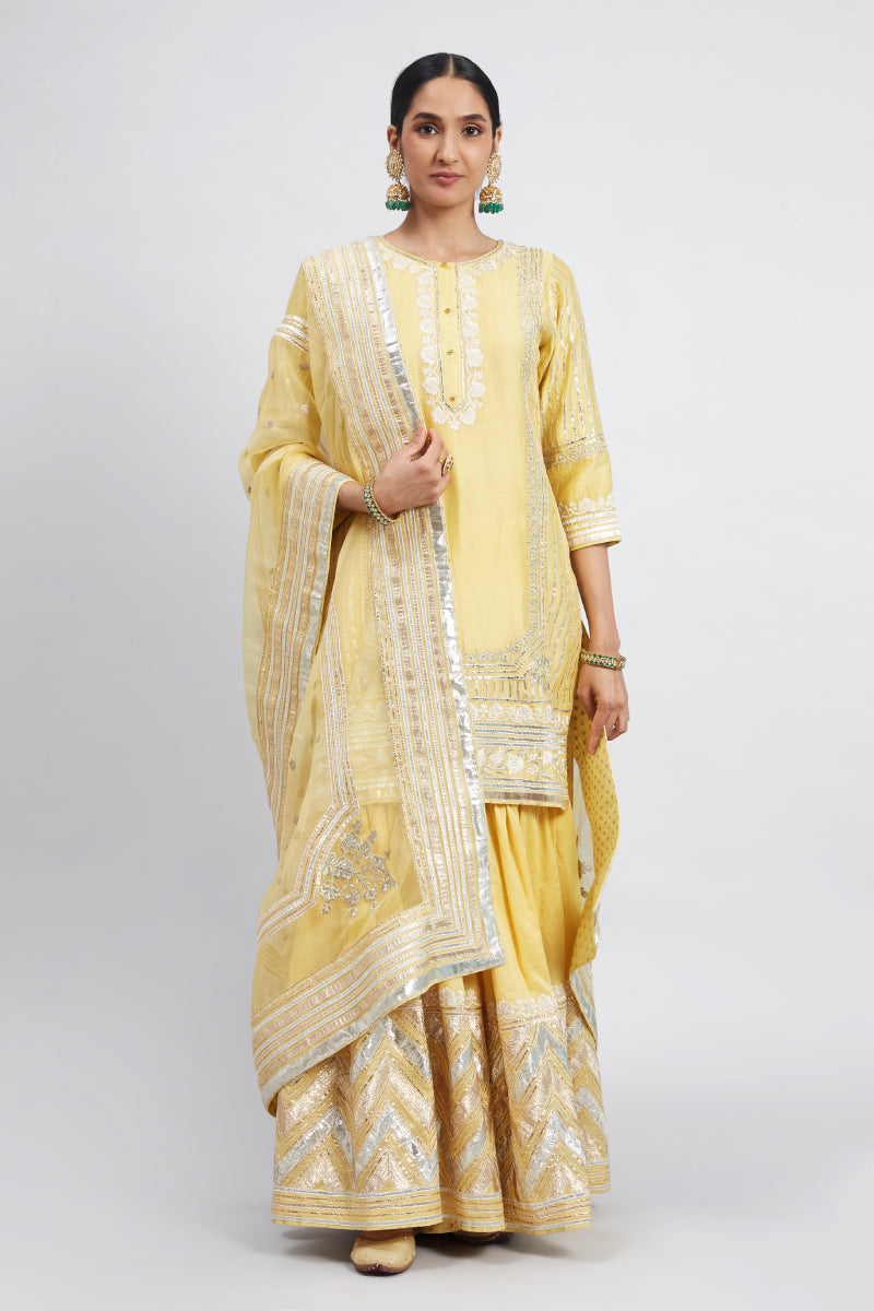 Erina-Short Kurta with Garara and Odhni