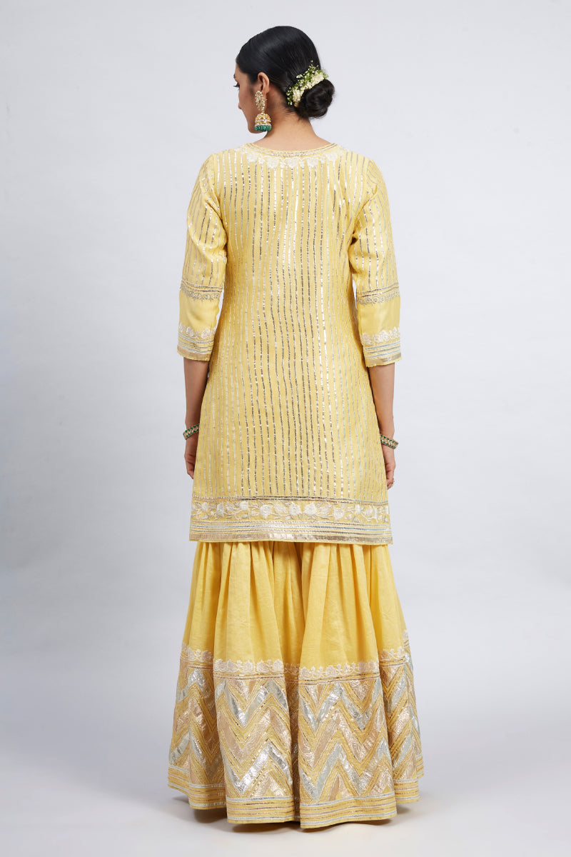 Erina-Short Kurta with Garara and Odhni