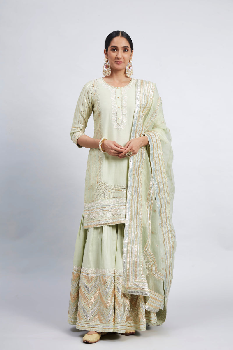 Erina-Short Kurta with Garara and Odhni