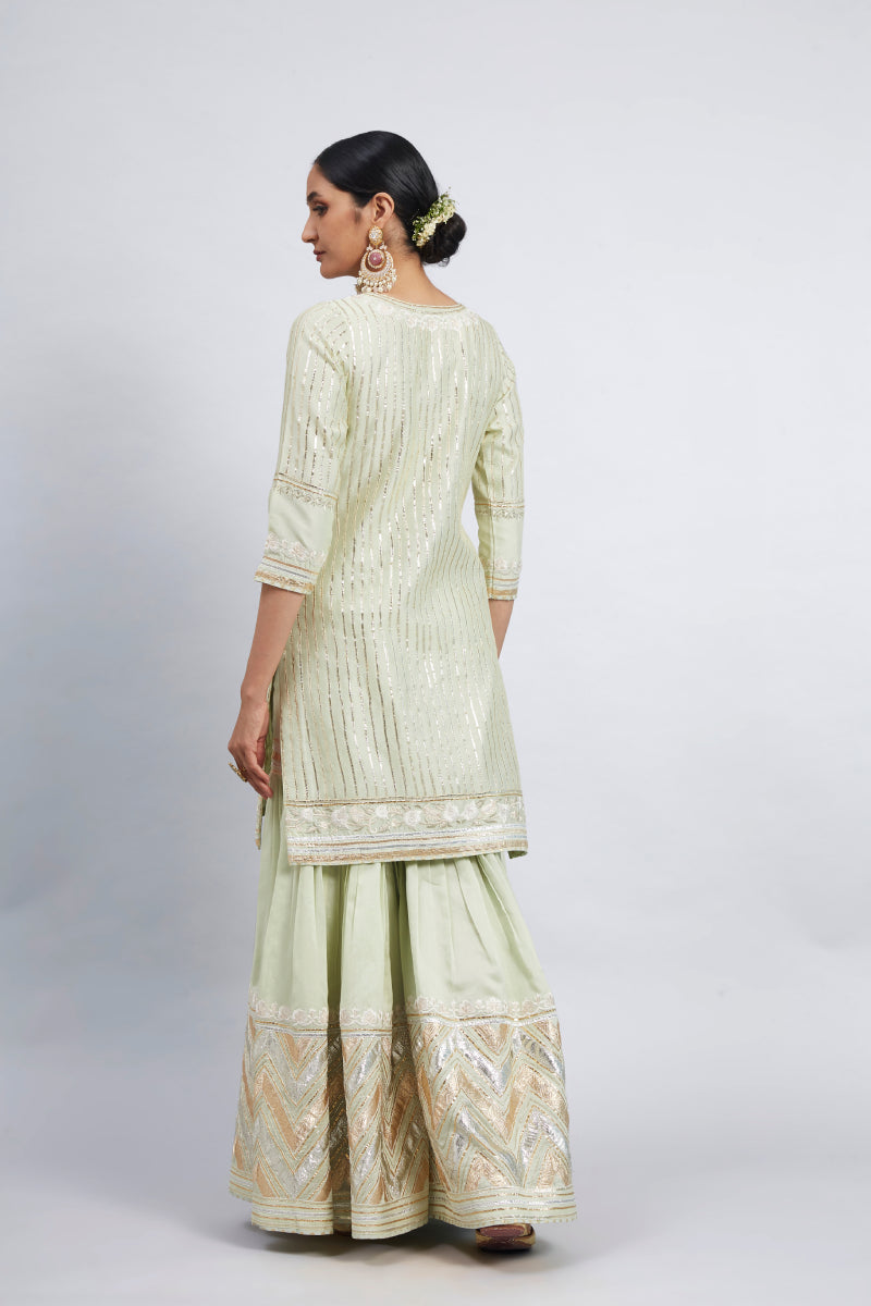 Erina-Short Kurta with Garara and Odhni