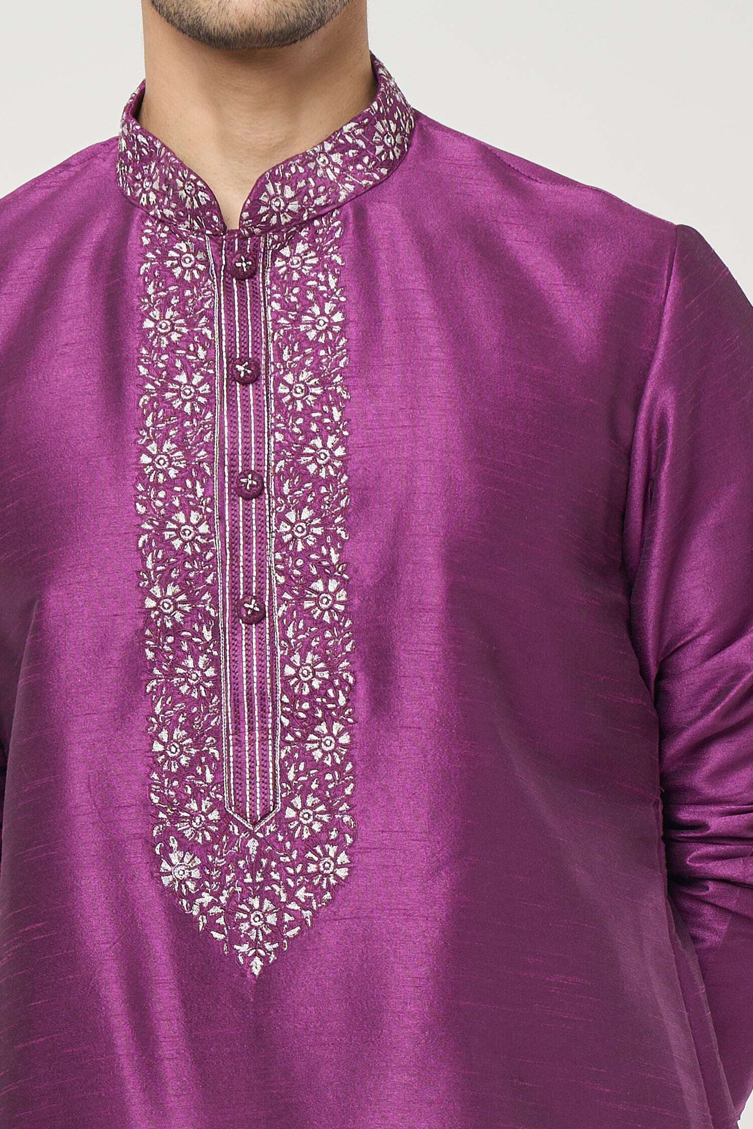 Violet Embroidred Kurta Set