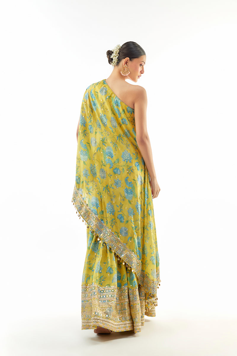 Sumedha One Shoulder Sharara Set