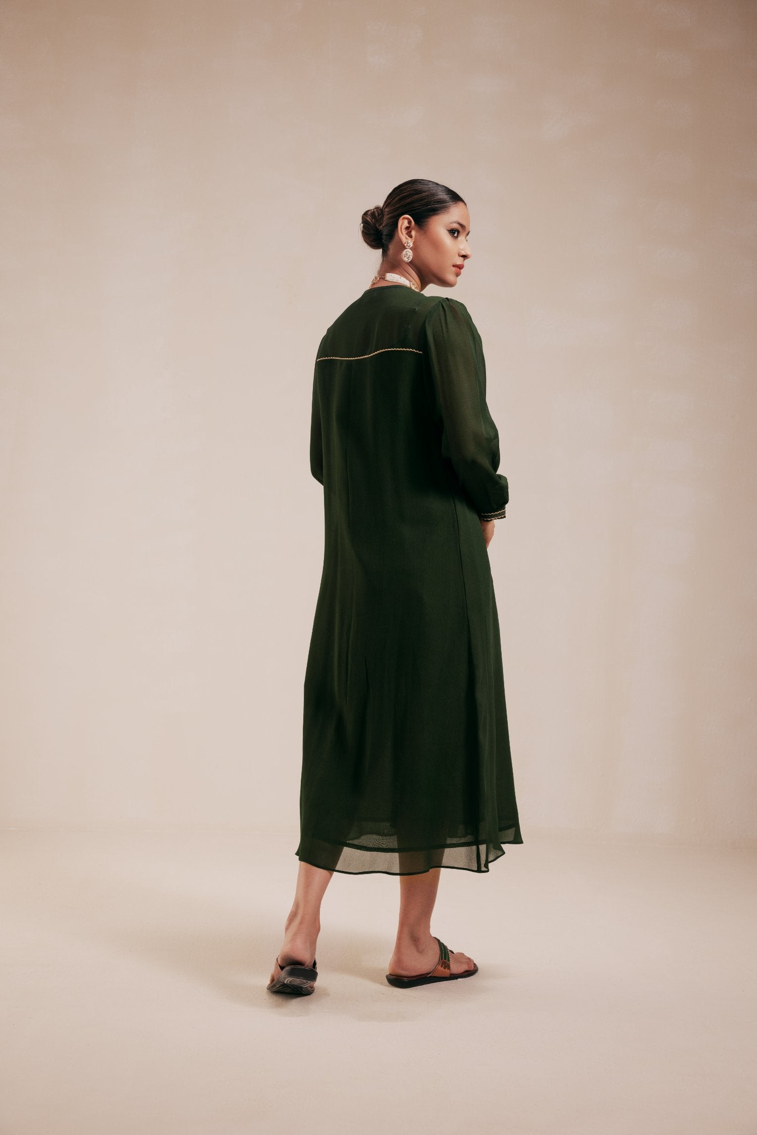 Green Georgette Dress