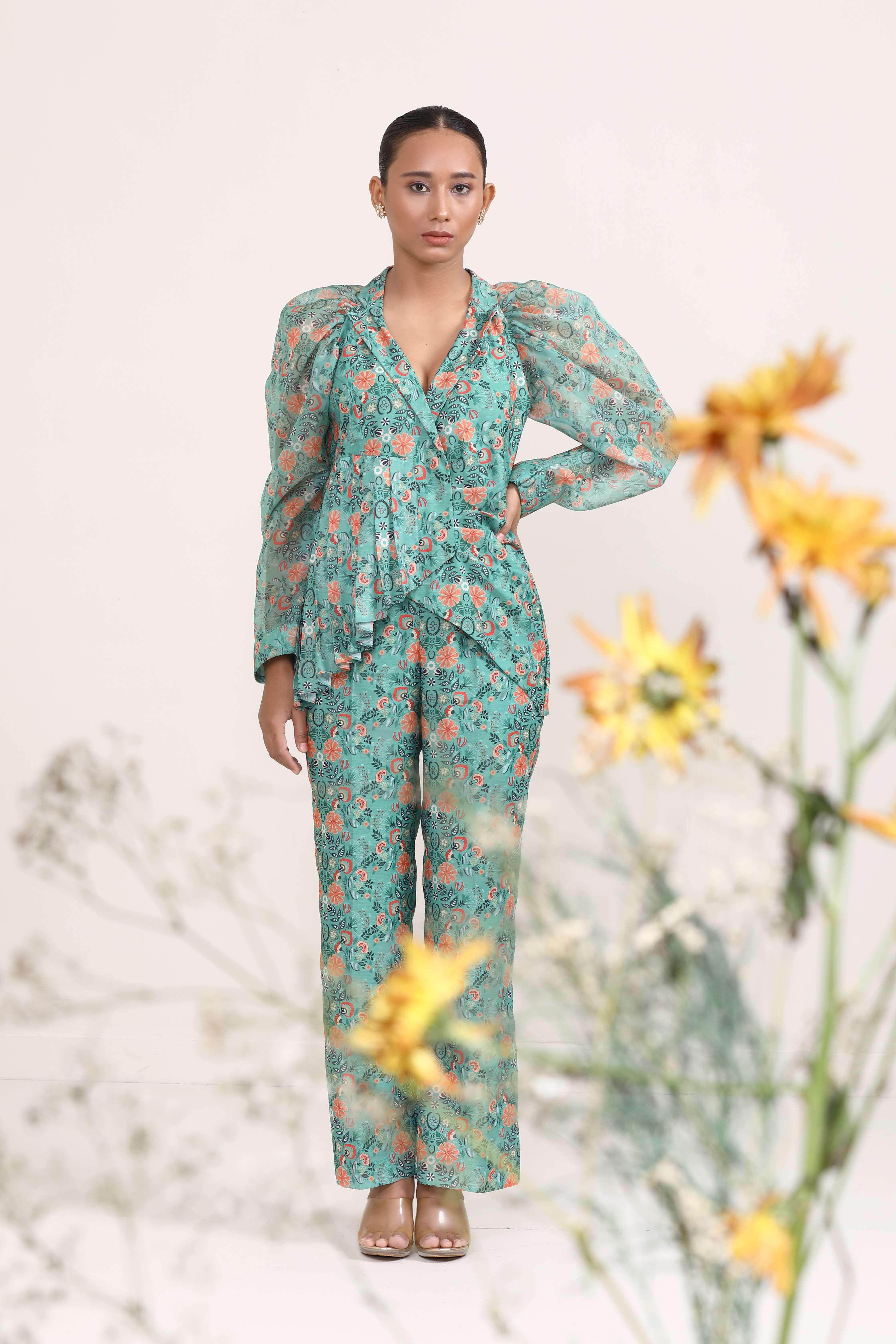 Aboli Asymmetrical Co-ord Set- front view