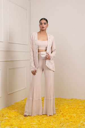 Aisha Ivory Co-ord Set- front view