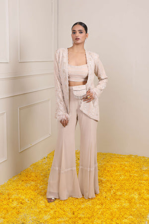 Aisha Ivory Co-ord Set- front view