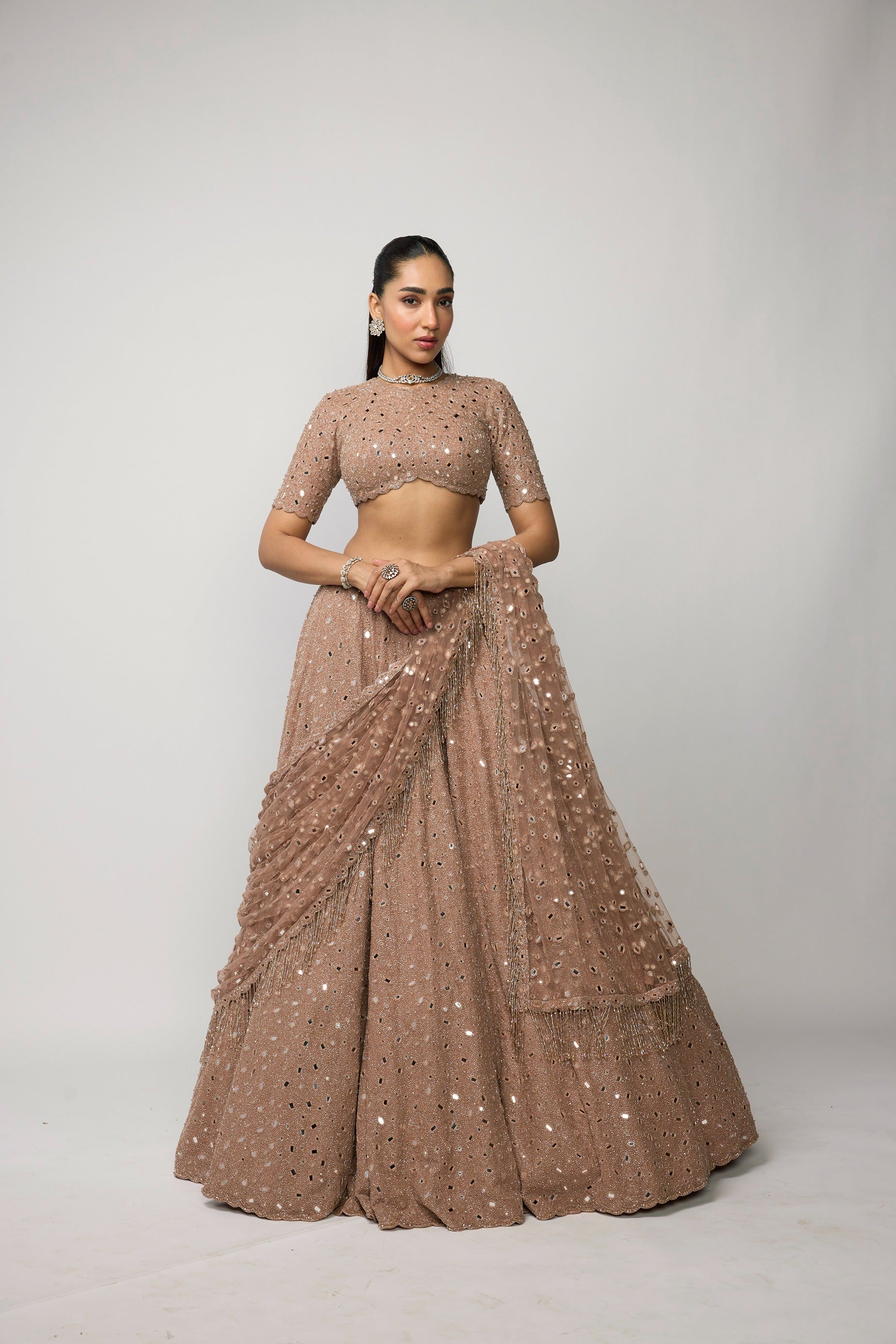 Bronze Rose Lehenga Set