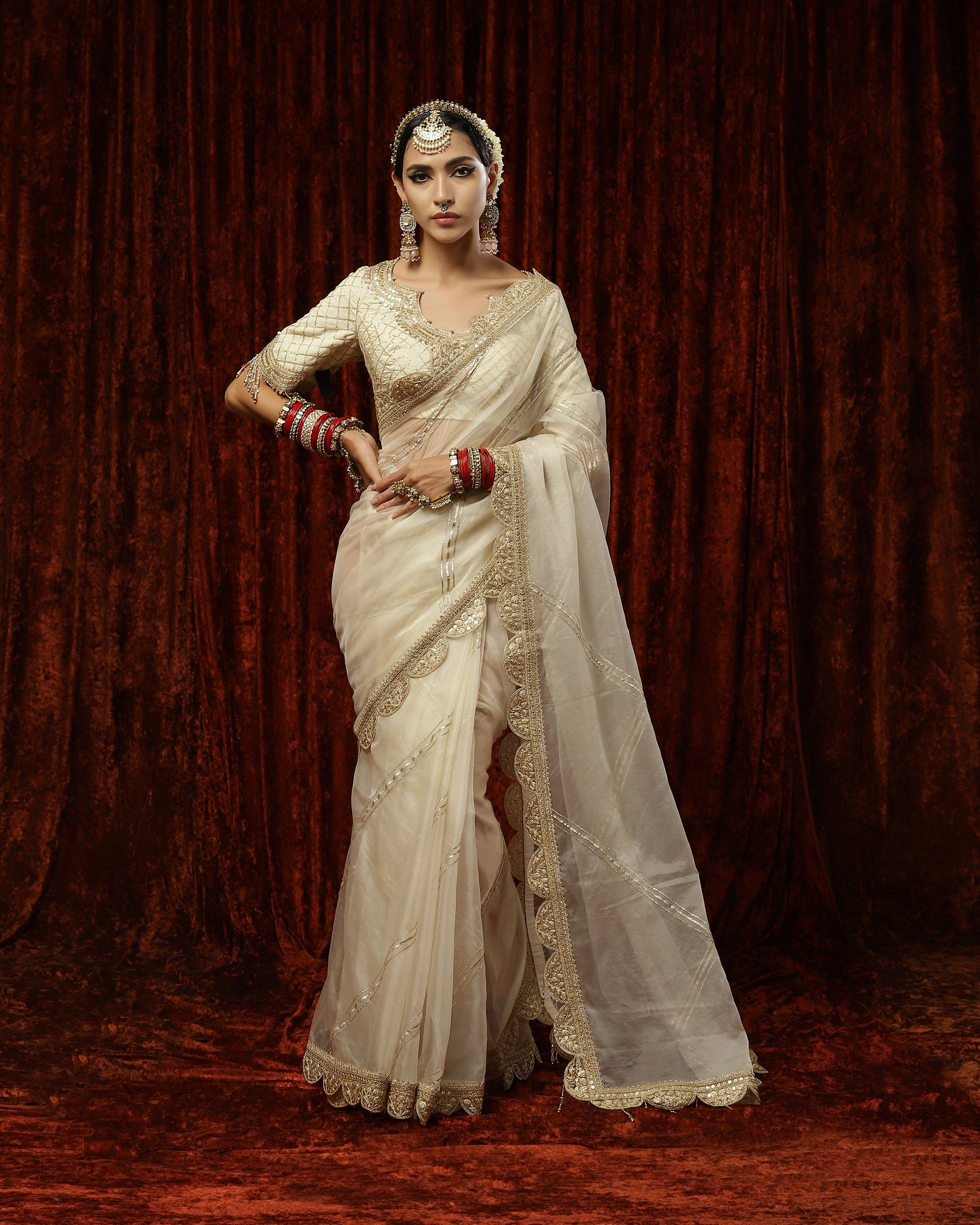 Ivory Saree & Blouse Set