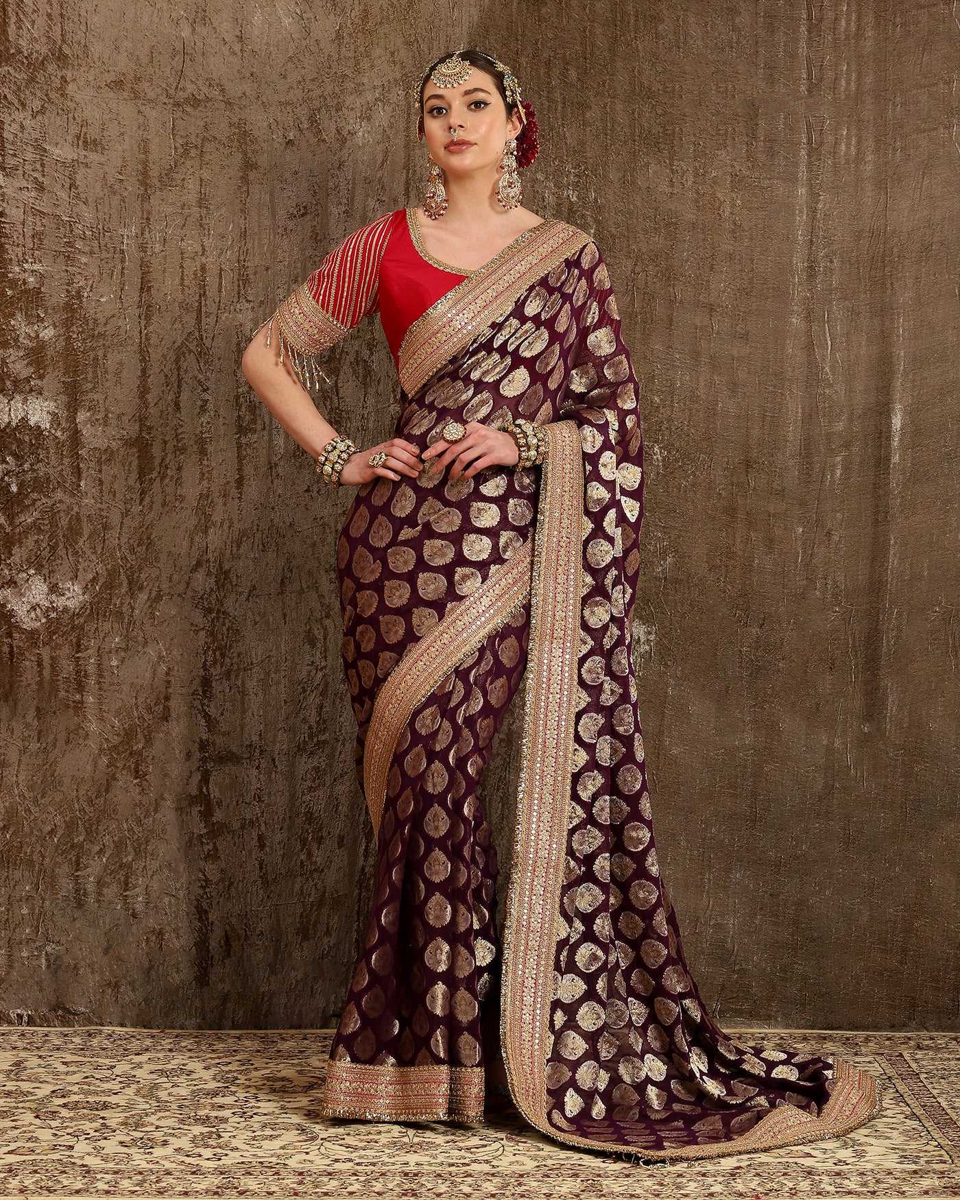 Jamuni & Rani Saree & Blouse Set