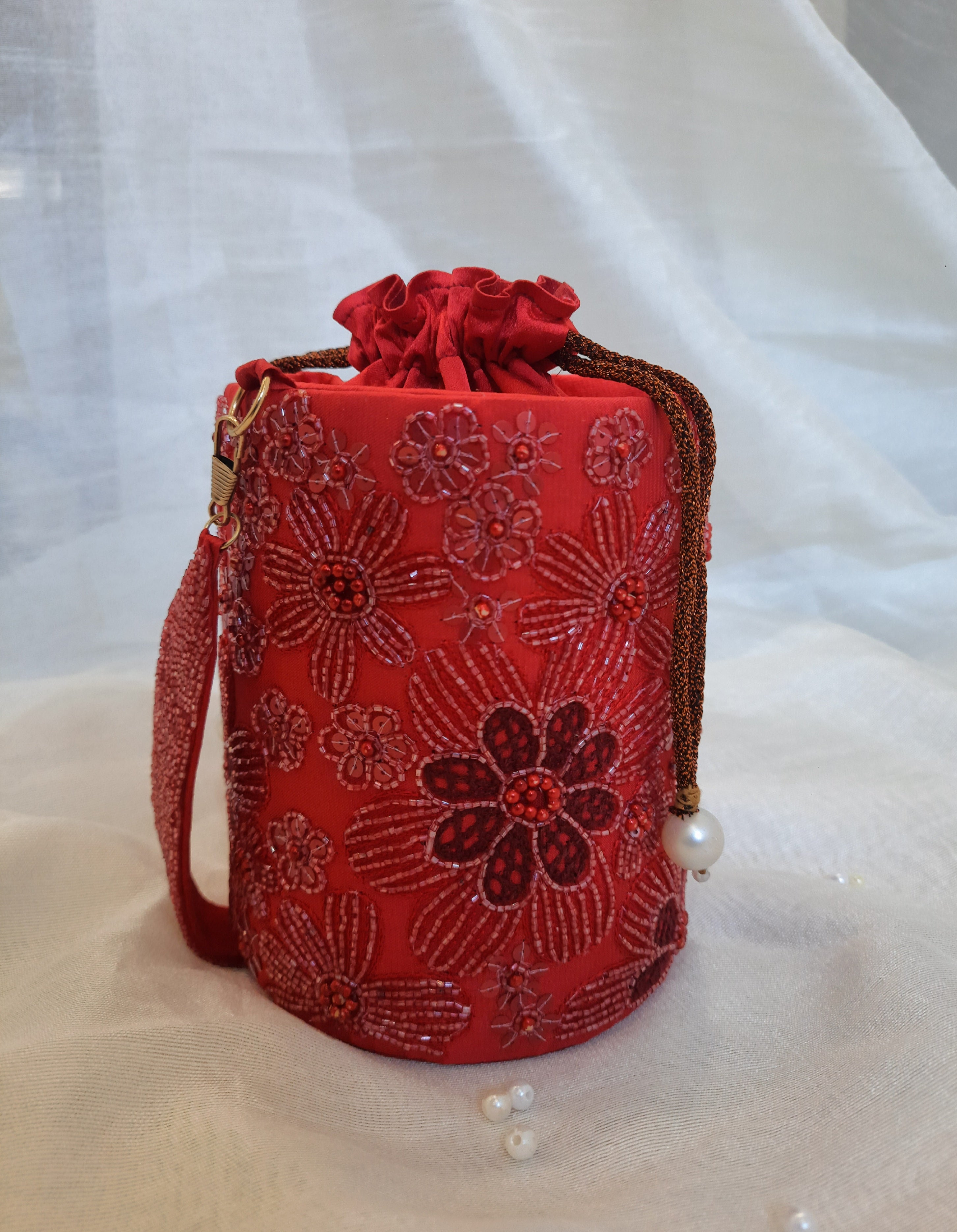 Elixir Floral Scarlet Circular Bag
