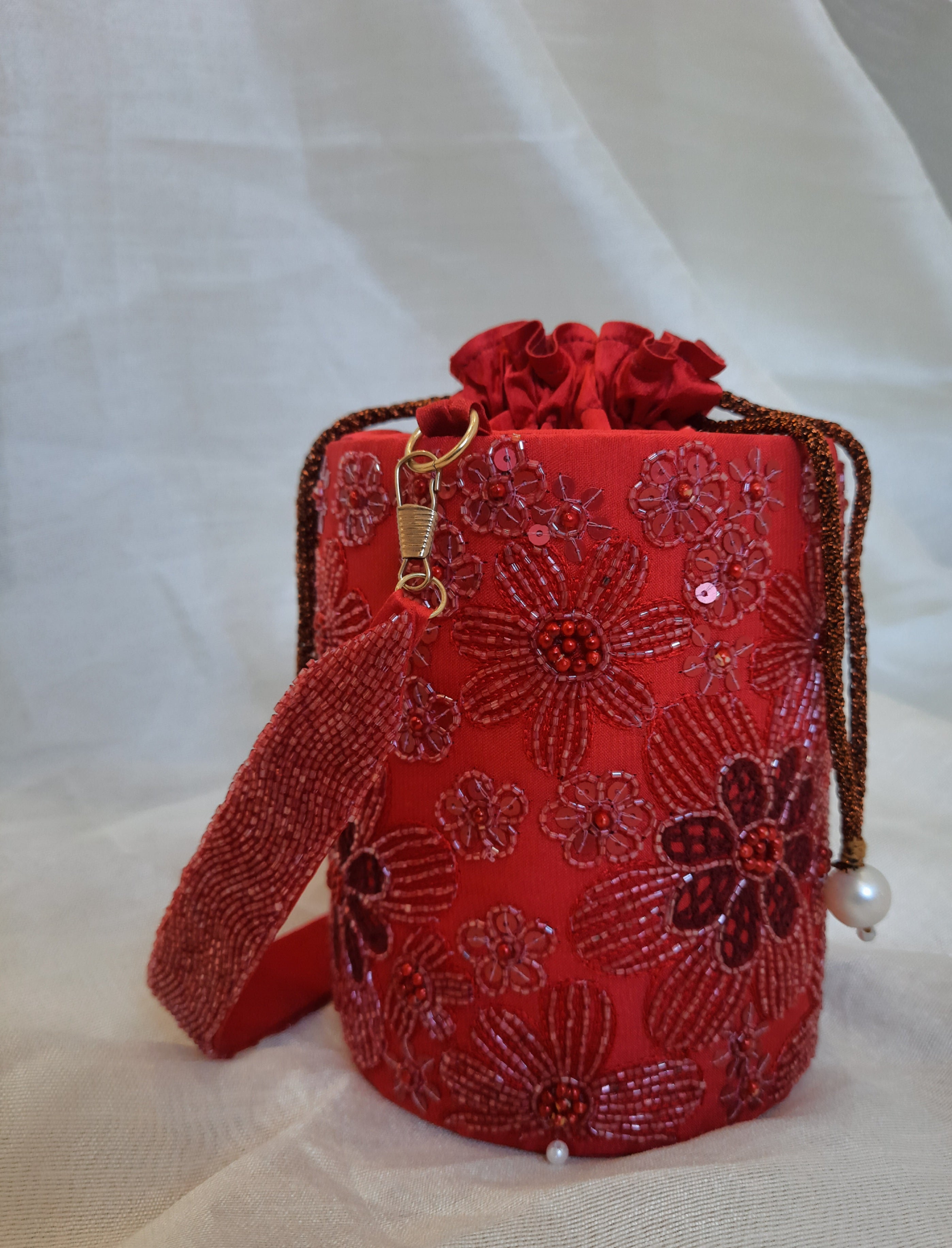 Elixir Floral Scarlet Circular Bag