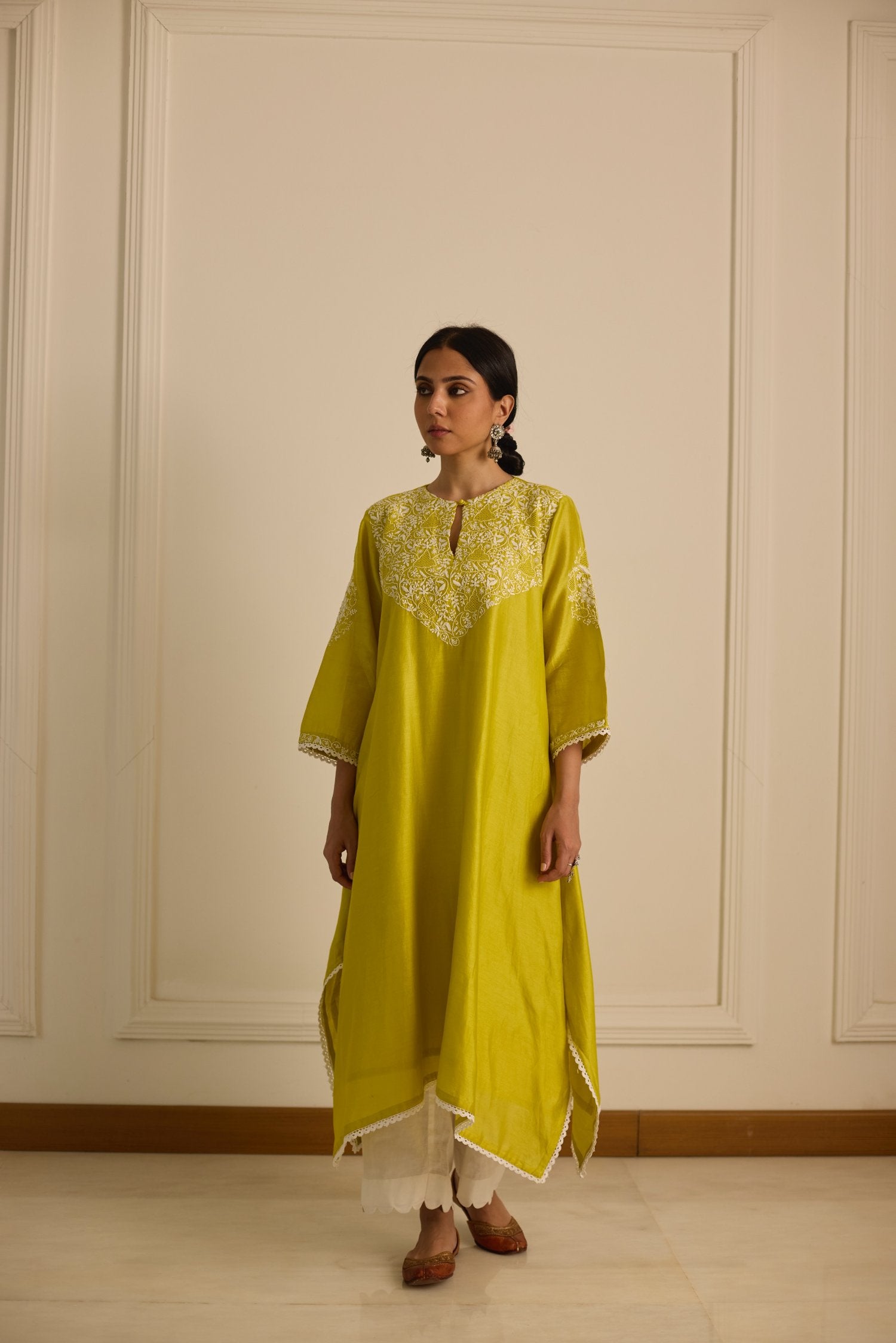 Yellow Asymmetrical Kurta